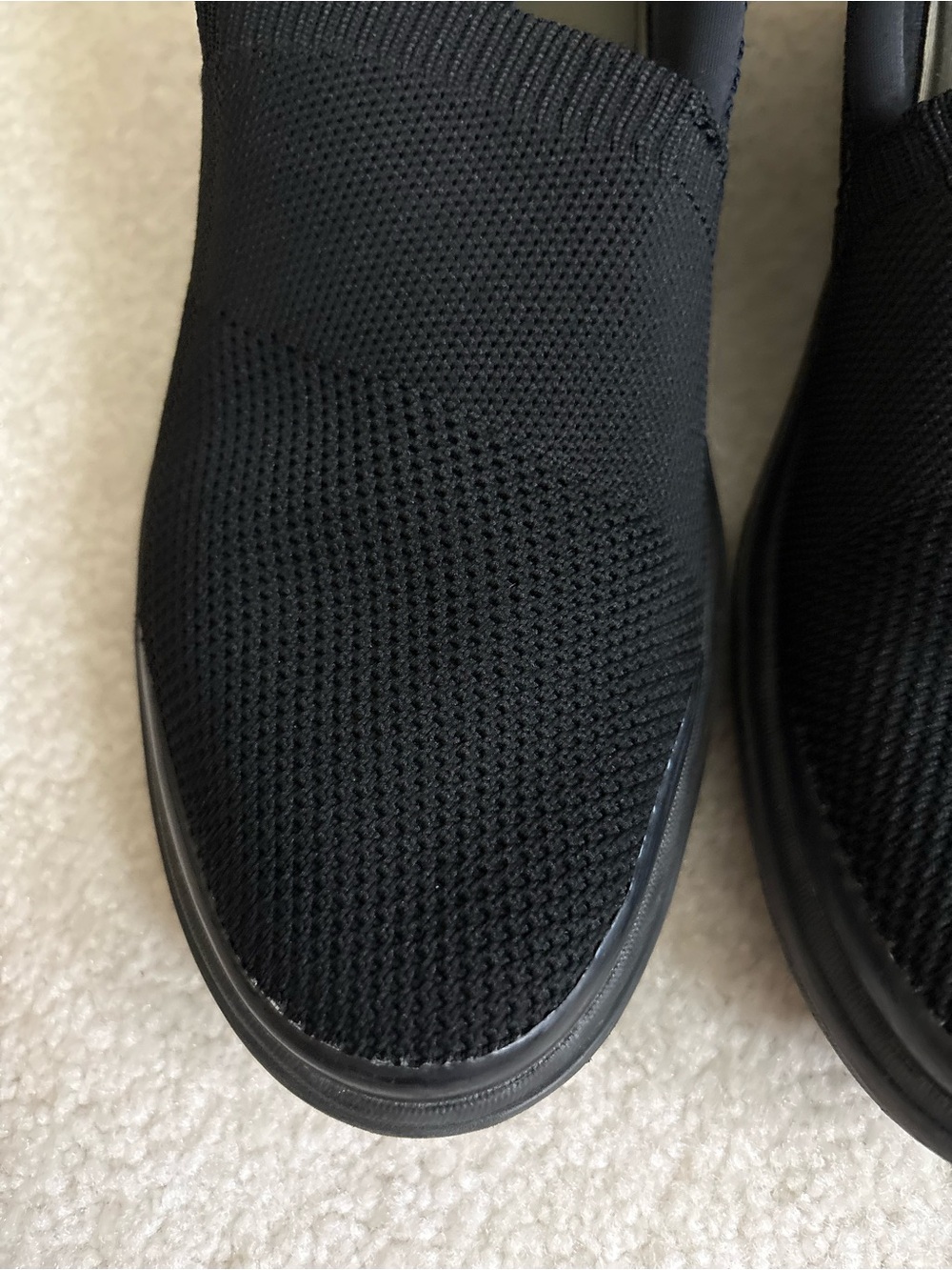 Women’s Slip-On Knit Sneakers in Black - Comfortable Everyday Shoes - Picture 3 of 13